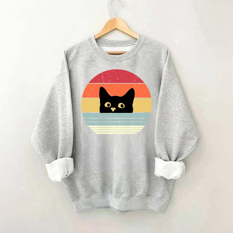 Retro Black Cat Crazy Sweatshirt