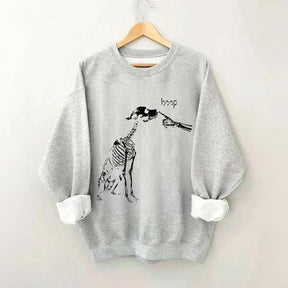 Dog Skeleton Boop Halloween Sweatshirt