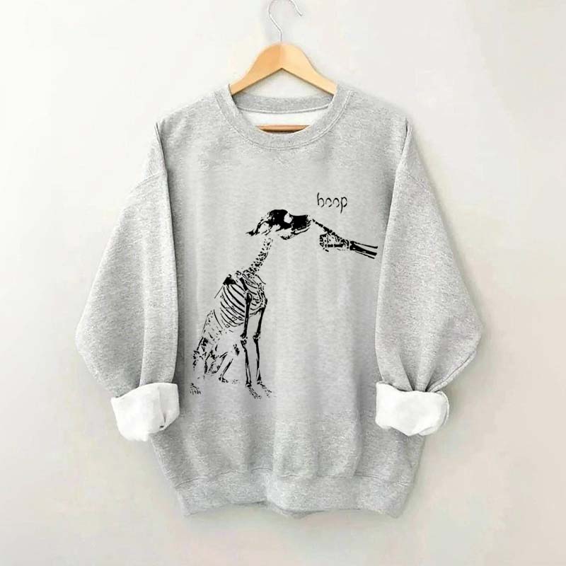 Dog Skeleton Boop Halloween Sweatshirt