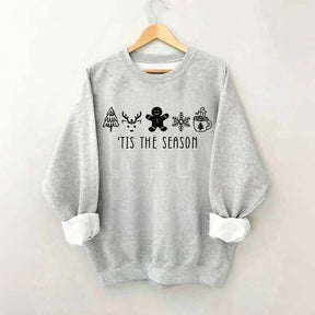 Tis The Season Ginger Bread Man Reindeer Sweatshirt