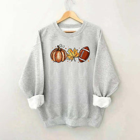 Fall Football Pumpkin Graphic Sweatshirt