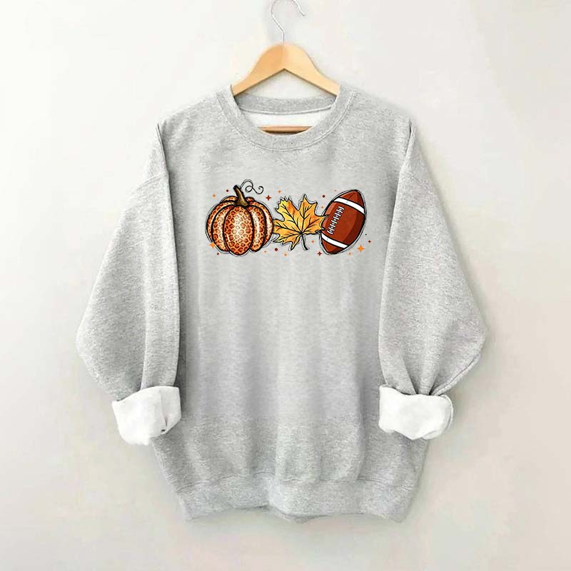 Fall Football Pumpkin Graphic Sweatshirt