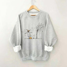Minimalist Halloween Scarecrow Dog Tree Pumpkin Sweatshirt