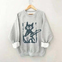 Rock Star Cat Electric Guitar Kitty Sweatshirt