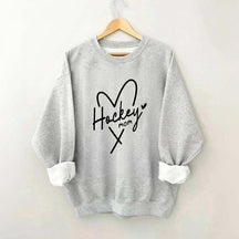 Hockey Mom With Heart Sweatshirt