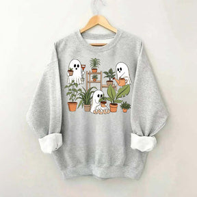 Cute Crazy Plant Lady Ghost Sweatshirt