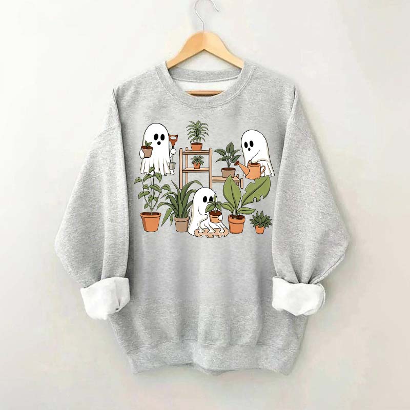 Cute Crazy Plant Lady Ghost Sweatshirt