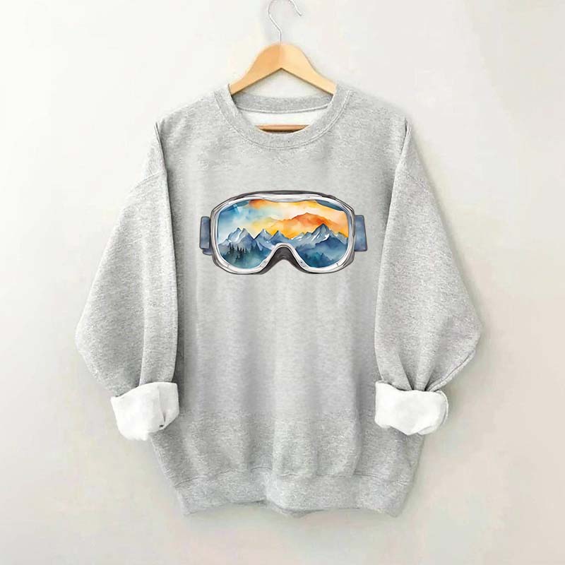 Ski Goggles Watercolor Sweatshirt