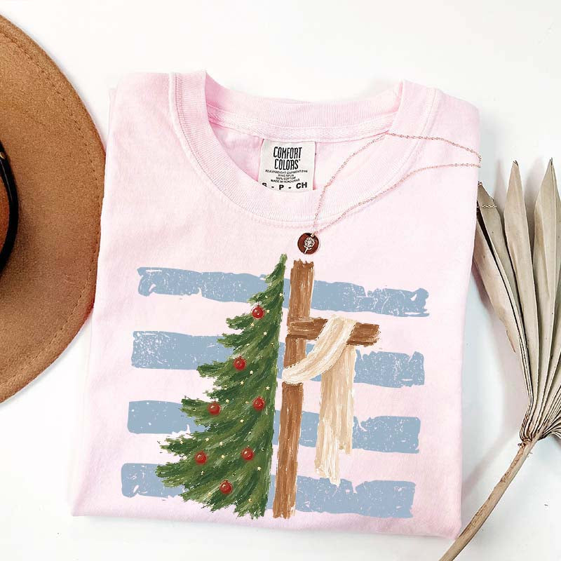 Christmas Tree Cross Faith T-Shirt