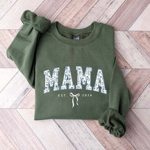 Custom Mama Retro Blue Toile Floral Sweatshirt