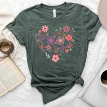 Flower Heart Botanical Bouquet T-Shirt
