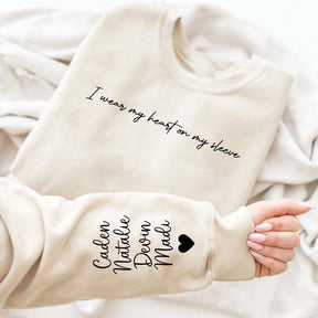 Custom I Wear My Heart On My Sleeve Sweatshirt