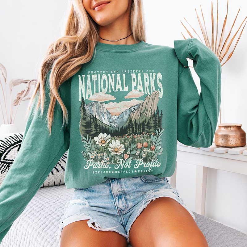 Eco-Friendly Outdoorsy Hiking Floral Sweatshirt