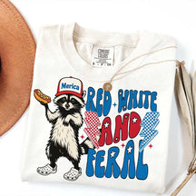Red White And Feral Raccoon T-Shirt