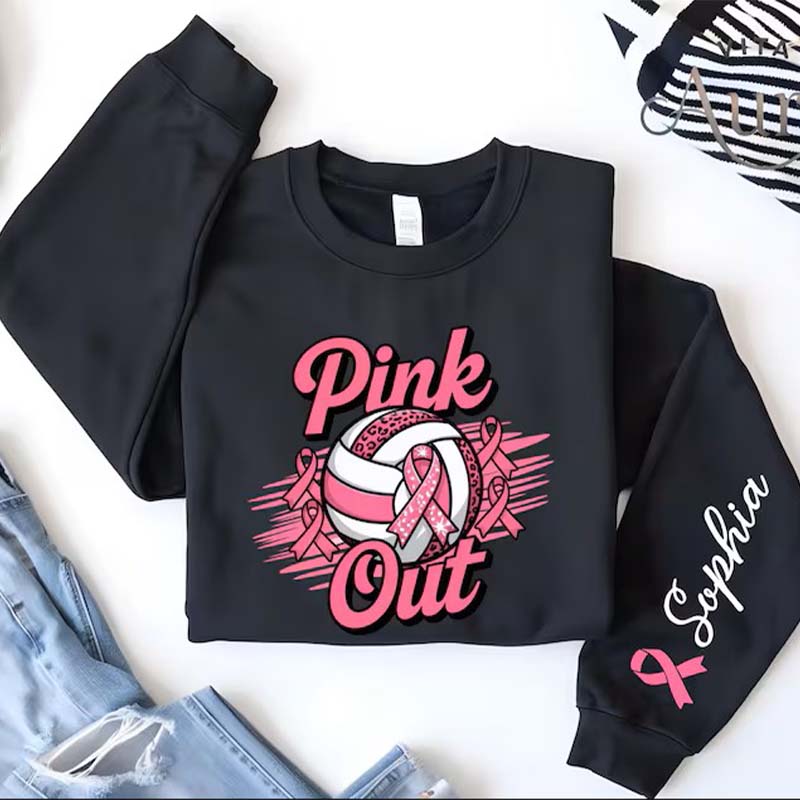 Personalized Pink Out Volleyball Sweatshirt