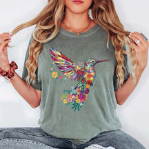 Floral Hummingbird T-Shirt