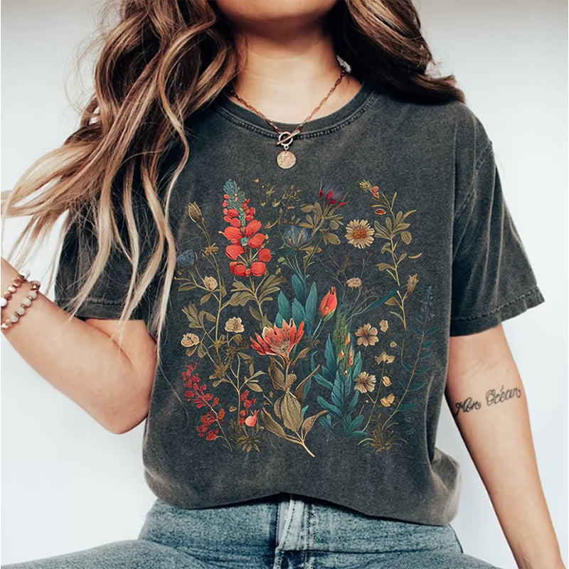 Vintage Cottagecore Goblincore Flowers T-shirt