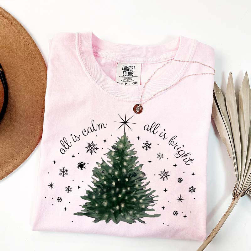 Christmas Tree Minimal Chic Holiday T-Shirt