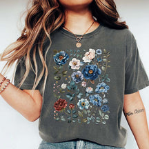 Boho Blue Wildflowers Cottagecore T-Shirt