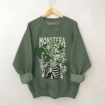 Monstera Skeleton Botanical Plant Sweatshirt
