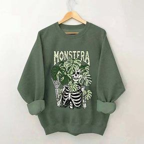 Monstera Skeleton Botanical Plant Sweatshirt