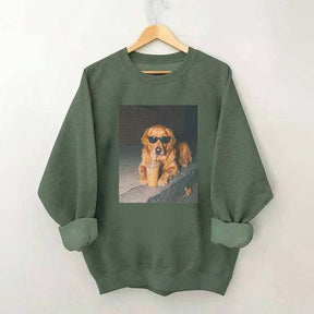 Golden Retriever Drinking Iced Coffee Sweatshirt