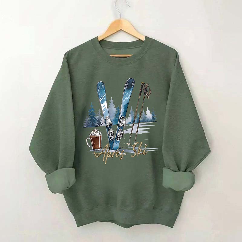 Apres Ski Skifahrer Schokolade Coffee Sweatshirt