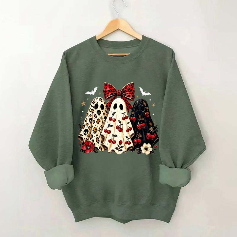 Cherry Ghost Coquette Halloween Sweatshirt