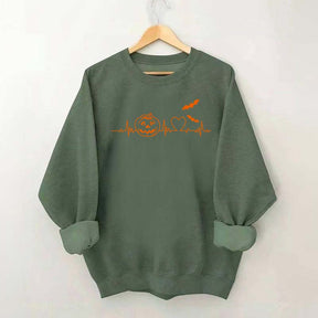 Halloween Pumpkin Heartbeat Funny Sweatshirt