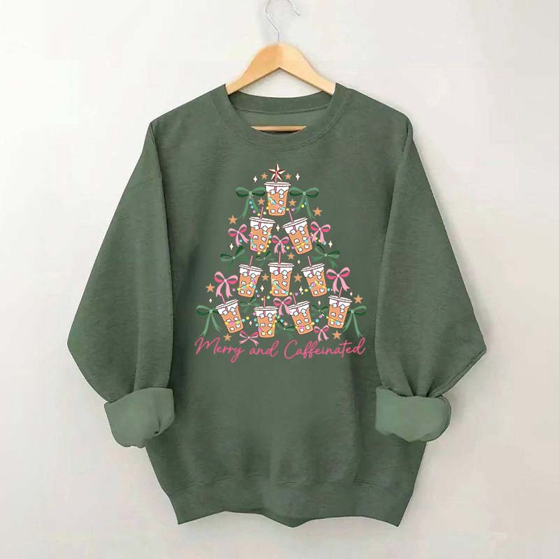 Merry and Caffeinated Tree Sweatshirt