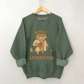 Litters Full Funny Cat Lovers Christmas Xmas Sweatshirt