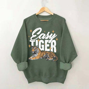 Trendy Retro Tiger Graphic Sweatshirt