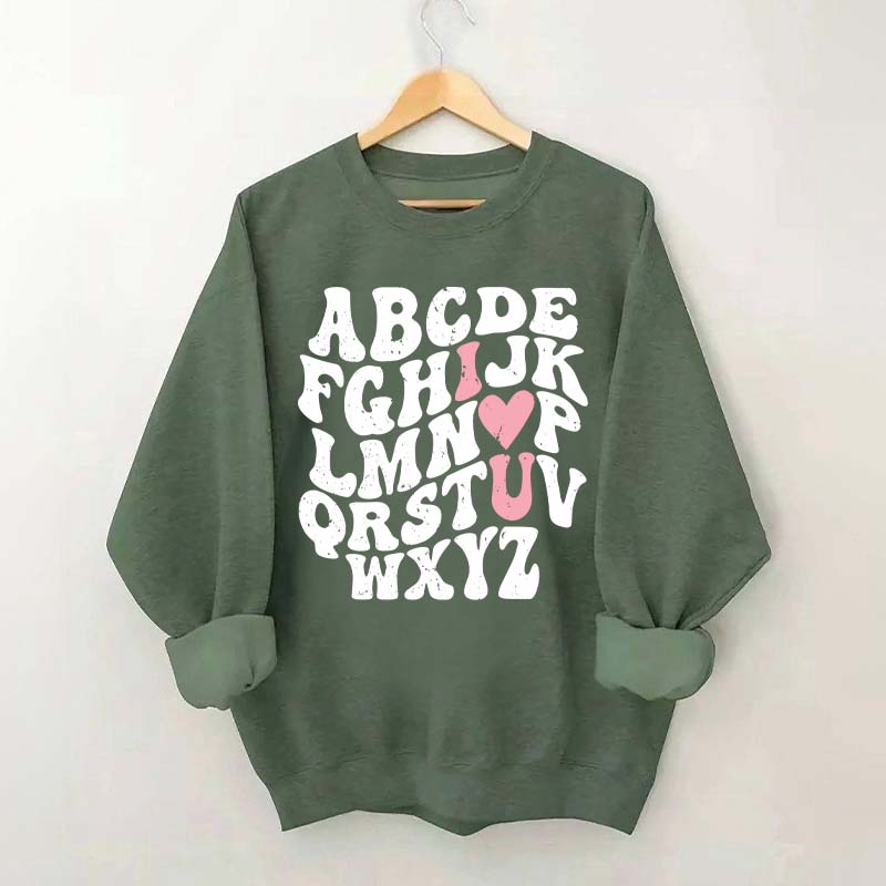 ABCs I Love You Valentines Sweatshirt