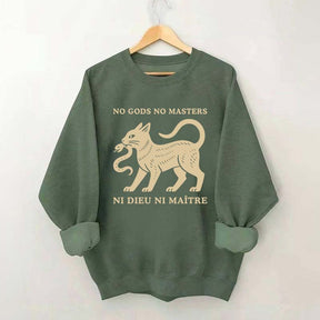 No Gods No Masters Ni Dieu Ni Maître Cat Sweatshirt