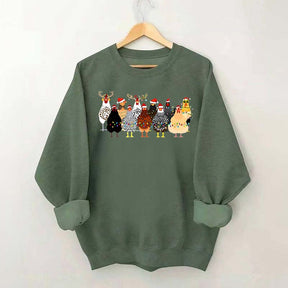 Funny Christmas Holiday Chickens Sweatshirt