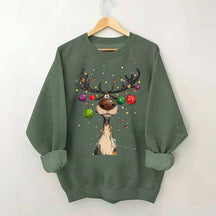 Vintage Reindeer Christmas Light Xmas Sweatshirt