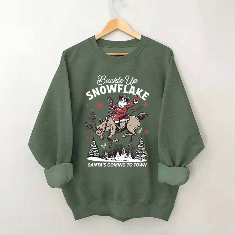 Retro Christmas Cowboy Santa Sweatshirt