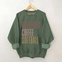 Weekends Coffee Softball Mom Sweatshirt