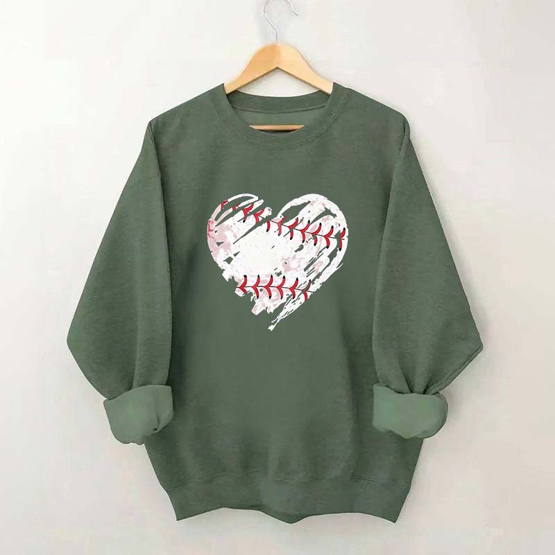 Baseball Heart Graphic Sweatshirt