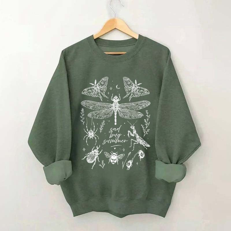 Retro Sad Bug Summer Nature Sweatshirt