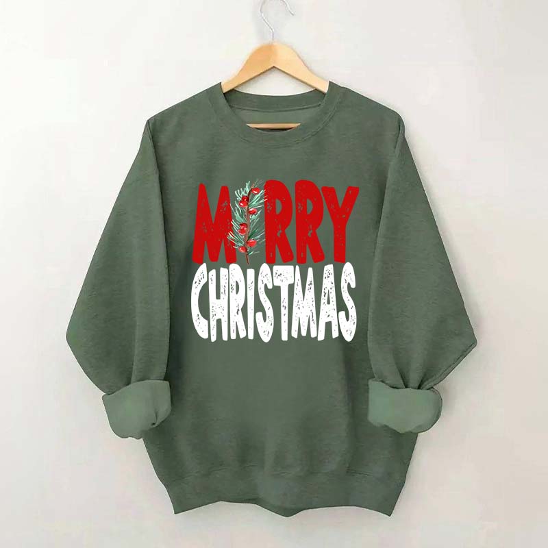 Womens Merry Christmas Sweatshirt