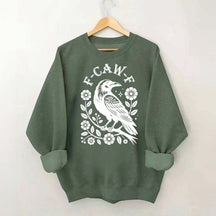F-Caw-F Wildflowers Black Bird Sweatshirt