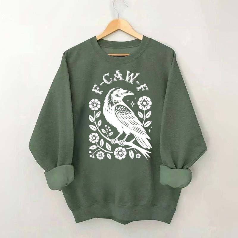 F-Caw-F Wildflowers Black Bird Sweatshirt