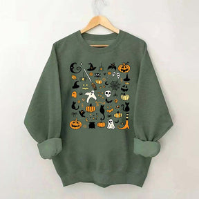 Halloween Doodles Little Things Witch Pumpkin Sweatshirt