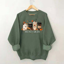 Autumn Leaves and Coffee Please Fall Sweatshirt