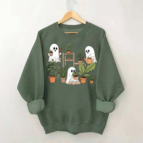 Cute Crazy Plant Lady Ghost Sweatshirt