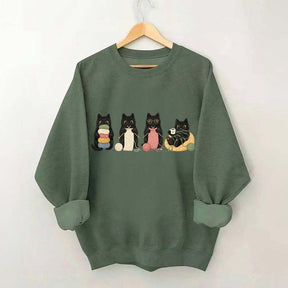 Black Cats Knitting Funny Sweatshirt