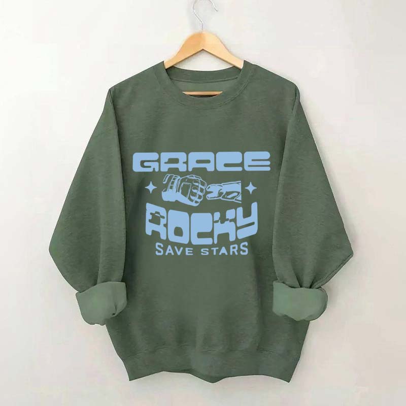 Grace Rocky Save Stars Book Lover Style Sweatshirt