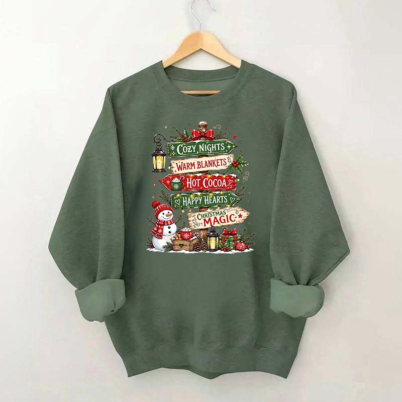 Funny Watercolor Christmas Signpost Sweatshirt
