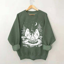 Retro Halloween Ghost Camping Sweatshirt